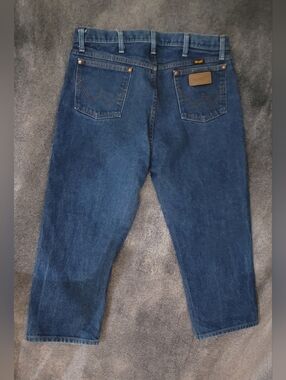 Wrangler Dark Blue Jeans 13MWZ Mens Sz 36 X 34 Western Denim Cowboy USA